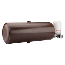 Universalus metalinis hidraulinės alyvos bakas, 15 litrų talpos, statinės formos, su grįžtamojo srauto filtru