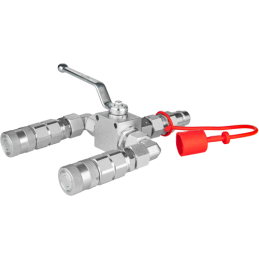 Hidraulinis skirstytuvas. 3/2 hidraulinis rutulinis vožtuvas + greitos jungtys