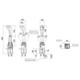 „Hydrolider 3356“ valdymo svirtis su 1 mygtuku neužsifiksuojantiems šakių trosams, sustiprinta, patvari konstrukcija