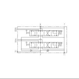 Dviejų sekcijų hidraulinis skirstytuvas 40L su dviem plūduriuojančiomis sekcijomis ant skląsčio „Hydrolider“