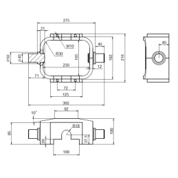 Teleskopinis cilindro laikiklis apvertimui FI:40 A:165 P:275