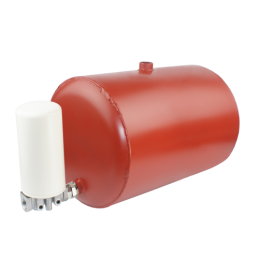 Universalus metalinis hidraulinės alyvos bakas, 30 litrų talpos, statinės formos, su grįžtamojo srauto filtru