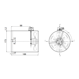 Išorinis elektros variklio G-90 230V aušinimo ventiliatorius