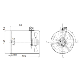 Išorinis elektros variklio G-80 230V aušinimo ventiliatorius