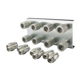 Lizdų plokštė aštuoniems greito prijungimo lizdams + euro kištukams M18x1.5 montuoti