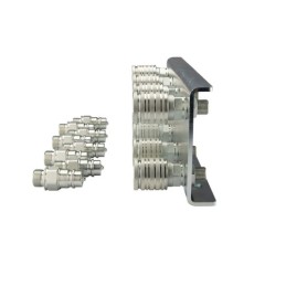 Lizdų plokštė aštuoniems greito prijungimo lizdams + euro kištukams M18x1.5 montuoti