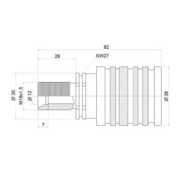 Lizdų plokštė aštuoniems greito prijungimo lizdams + euro kištukams M18x1.5 montuoti