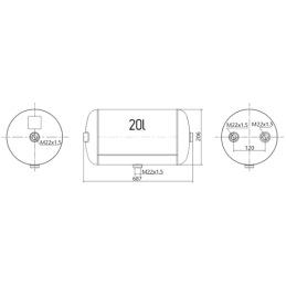 Ursus C-360 20L oro balionas 206x687mm 12,5 baro