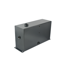 Universalus metalinis hidraulinės alyvos bakas, 12 litrų talpos, be papildomos įrangos, montuojamas ant pagrindo