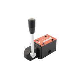 Hidraulinis skirstytuvas CETOP 3 NG6 Rankiniu būdu valdoma 2 padėčių slankioklė su svirtimi