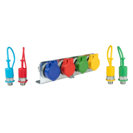 Keturi automatinių greitųjų jungčių rinkiniai: 4 lizdai + 4 europiniai kištukai. Trumpi M18x1,5 sriegiai. Komplekte yra tvirtini