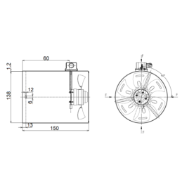 Išorinis elektros variklio G-71 230V aušinimo ventiliatorius