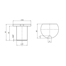 Teleskopinis cilindro laikiklis apvertimui. Matmenys: 40, aukštis: 120, plotis: 135.