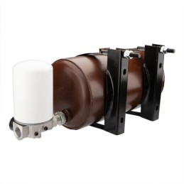 Universalus metalinis hidraulinės alyvos bakas, 10 litrų talpos, statinės tipo, komplektuojamas su grįžtamojo filtro ir 206 mm s