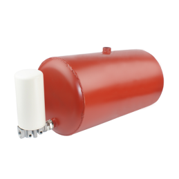 Universalus metalinis hidraulinės alyvos bakas, talpa 40 litrų, statinės formos, su grįžtamojo srauto filtru