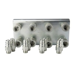 Lizdų plokštė aštuoniems greito prijungimo lizdams + euro kištukams M22x1.5 montuoti