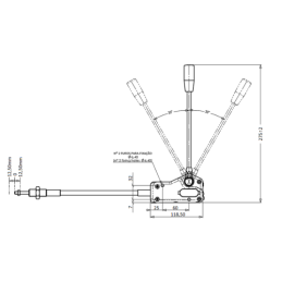 Trys svirtys, valdančios hidraulinį skirstytuvą, papildomai korpusas su tvirtinimu prie pagrindo