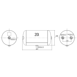 Case IH 20L oro bakas 246x497mm 12,5 baro