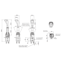 „Hydrolider 3336“ valdymo svirtis be mygtuko. Tinka šakių trosams.