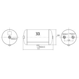 Oro bakas 30L 246x717mm 15,5 baro