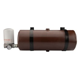 Universalus metalinis hidraulinės alyvos bakas, talpa 15 litrų, statinės tipo, komplektuojamas su grįžtamuoju filtru ir 206 mm s