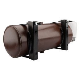 Universalus metalinis hidraulinės alyvos bakas, talpa 15 litrų, statinės tipo, komplektuojamas su grįžtamuoju filtru ir 206 mm s