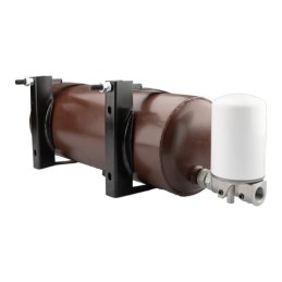 Universalus metalinis hidraulinės alyvos bakas, talpa 15 litrų, statinės tipo, komplektuojamas su grįžtamuoju filtru ir 206 mm s