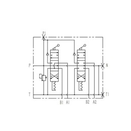 Hidraulinis skirstytuvas, 2 sekcijos, 80L, dvi sekcijos, su skląsčiu, Hydrolider