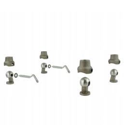 Pilnas keturių lizdų su 60 mm rutuliukais rinkinys priekabos, dėžės ar platformos iki 4 tonų išvertimui