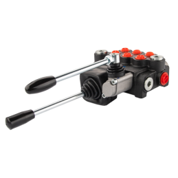 3 sekcijų hidraulinis skirstytuvas 40l/min. P40A1A1A1GKZ1, valdomas viena svirtimi ir vairasvirte