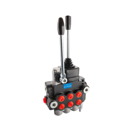 3 sekcijų hidraulinis skirstytuvas 40l/min. P40A1A1A1GKZ1, valdomas viena svirtimi ir vairasvirte