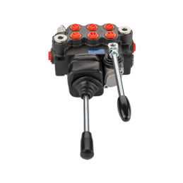 3 sekcijų hidraulinis skirstytuvas 40l/min. P40A1A1A1GKZ1, valdomas viena svirtimi ir vairasvirte