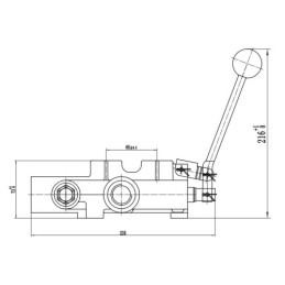 1 sekcijos hidraulinis skirstytuvas 80L hidrolideris malkų skaldymui