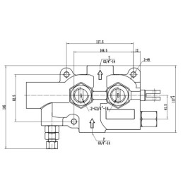 1 sekcijos hidraulinis skirstytuvas 80L hidrolideris malkų skaldymui