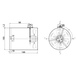 Išorinis elektros variklio G-100 230V aušinimo ventiliatorius