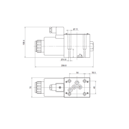 Cetop 5 NG10 (HB) 24V 2 padėčių solenoidinis vožtuvas