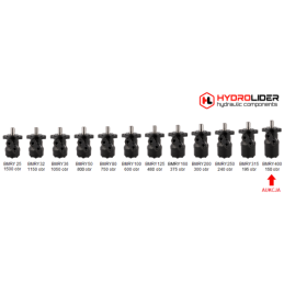 Labai galingas hidraulinis variklis BMRY 400 8,4 kW 150 aps./min. su padidintu sukimo momentu iki 570 Nm