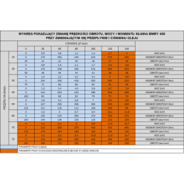 Labai galingas hidraulinis variklis BMRY 400 8,4 kW 150 aps./min. su padidintu sukimo momentu iki 570 Nm