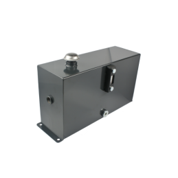 Universalus metalinis hidraulinės alyvos bakas, 12 litrų talpos, su papildoma įranga, montuojamas ant pagrindo