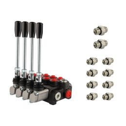 Hidraulinis skirstytuvas, 4 sekcijos, 40 l/min., 4P40, su 18/18 jungtimis, „Hydrolider“