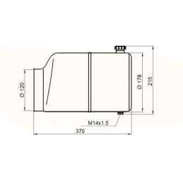 8 litrų metalinis bakas AC ir DC maitinimo šaltiniams