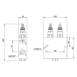 Hidraulinis valdymo vožtuvas SIPMA ZP-3-00 presui, jungtys: 3/8", srautas: 40 l/min, maks. slėgis: 250 bar