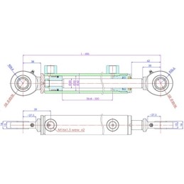 Dvigubo veikimo hidraulinis cilindras Ilgis: 686 mm Eiga: 500 mm CJ2F-32/20/500 U20S