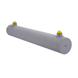 Dvigubo veikimo hidraulinio cilindro ilgis: 560 mm, eiga: 400 mm, 63/36/400 be auselių.