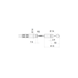 Dviejų mygtukų valdymo svirtis, skirta „Tur 6022 Hydroleader“, su tvirtinimo detalėmis. Suderinama su rutuliniais ir lizdiniais 