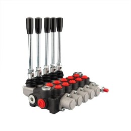 Hidraulinis skirstytuvas 5 sekcijų 40 l/min 05P40A1A1A1A1A1GKZ1, valdomas „Hydrolider“ svirtimis