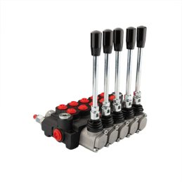Hidraulinis skirstytuvas 5 sekcijų 40 l/min 05P40A1A1A1A1A1GKZ1, valdomas „Hydrolider“ svirtimis