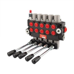 Hidraulinis skirstytuvas 5 sekcijų 40 l/min 05P40A1A1A1A1A1GKZ1, valdomas „Hydrolider“ svirtimis