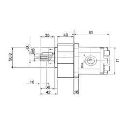 Dešinės pavaros hidraulinis siurblys, 1 grupė, dešinės rotacijos, našumas: 3,20 cm3/aps., našumas (1500 aps./min.): 4,80 l/min. 