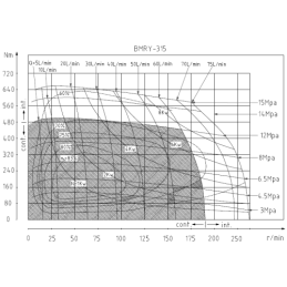 Labai galingas hidraulinis variklis BMRY 315 9,6 kW 195 aps./min. su padidintu sukimo momentu iki 470 Nm
